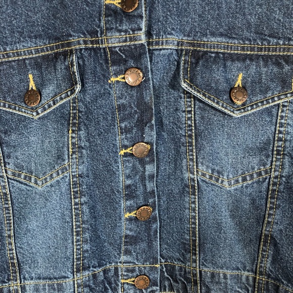 Jean Jacket Crop Top Gem Collar - Picture 5 of 5